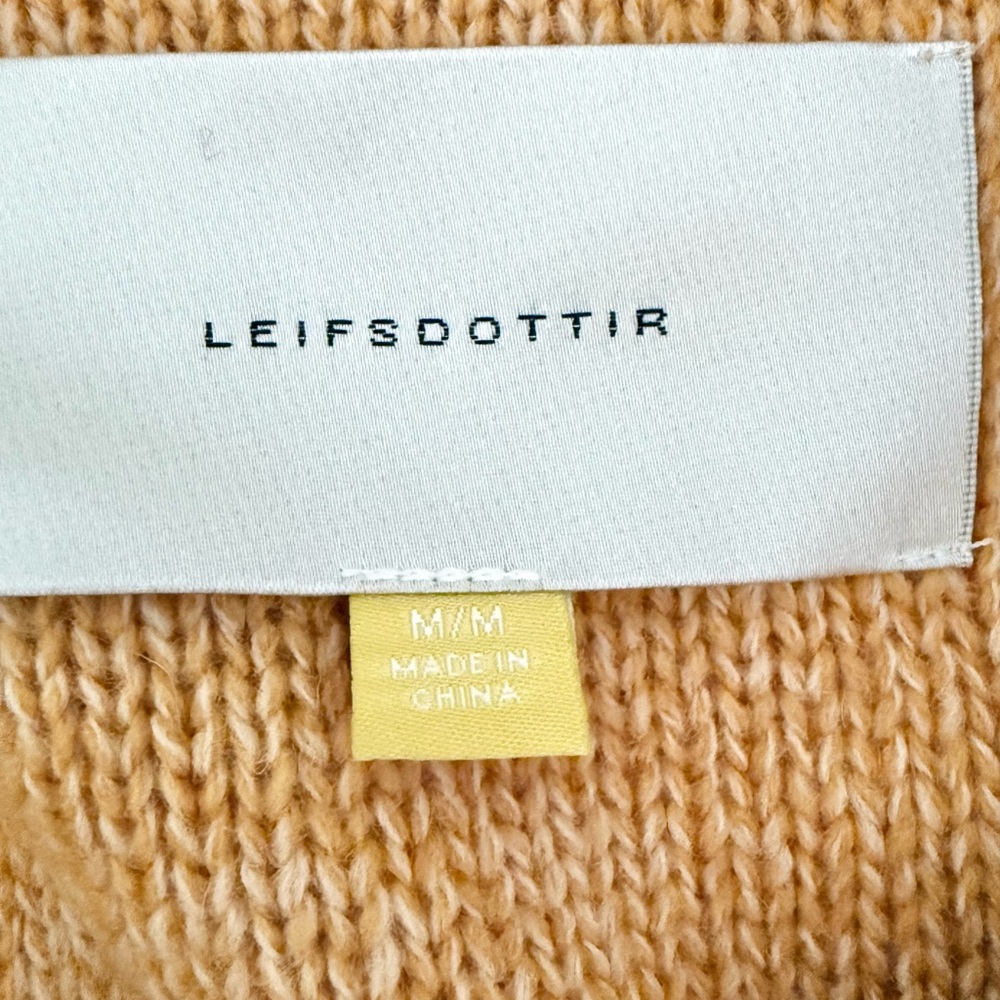 NWOT Anthropologie Mustard Knit Cardigan with Floral Accents - Picture 7 of 7